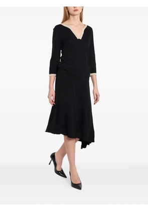 Emporio Armani Pre-Owned 2000s asymmetric midi skirt - Black