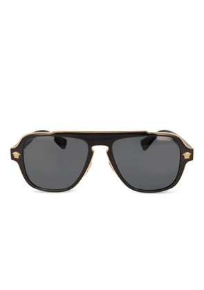 Versace Pre-Owned logo-detailed sunglasses - Black