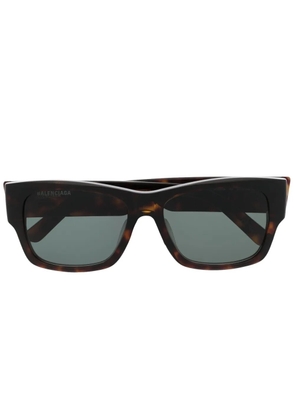 Balenciaga Eyewear enamelled-logo square-frame sunglasses - Brown