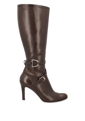 Polo Ralph Lauren Vintage 90mm criss-cross buckled leather boots - Brown