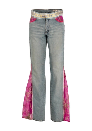 Voyage Et Cie customised flared jeans - Blue