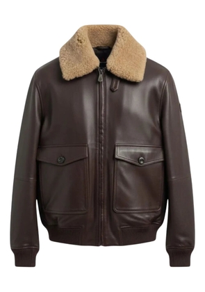 Peuterey zip-fastening leather jacket - Brown