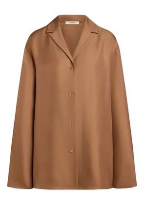 12 STOREEZ button-down silk shirt - Brown