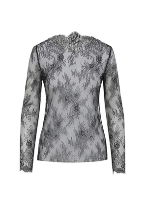 Alberta Ferretti floral-lace long-sleeve top - Black