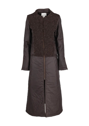 Basile Vintage long knitted-insert coat - Brown