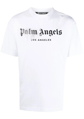 Palm Angels rhinestone sprayed logo-print T-shirt - White