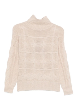 Max Mara cable-knit turtleneck sweater - Neutrals
