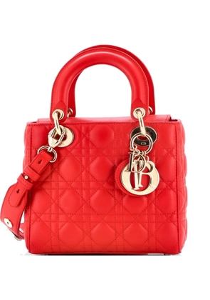 Christian Dior Pre-Owned My Lady Dior Bag Cannage Quilt Lambskin satchel - Red