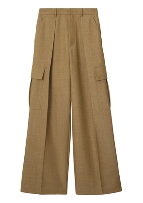 Burberry wide-leg wool cargo trousers - Brown