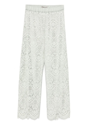 D.Exterior floral-lace trousers - Green