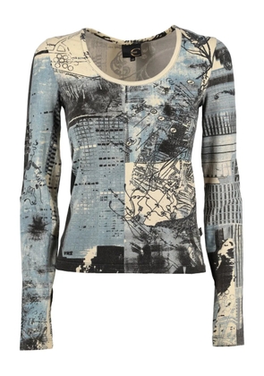 Just Cavalli map-print T-shirt - Blue
