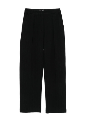 Emporio Armani chevron-motif pleated straight trousers - Black