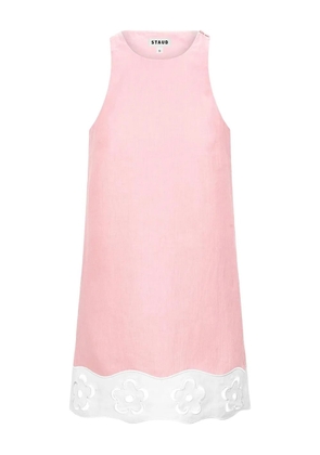 STAUD Mika flower-cut linen dress - Pink