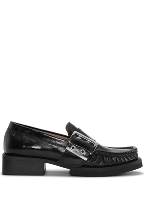 GANNI buckle-fastening loafers - Black