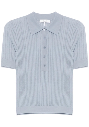 Chloé ribbed polo shirt - Blue