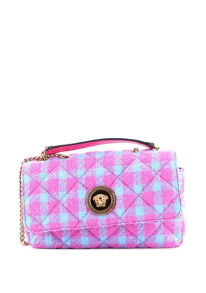 Versace Pre-Owned Medusa Icon Chain Flap Bag Quilted Tweed East West shoulder bag - Pink