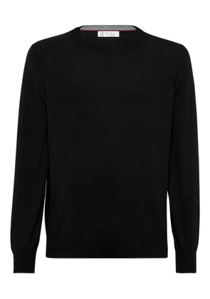 Brunello Cucinelli crew neck cashmere jumper - Black