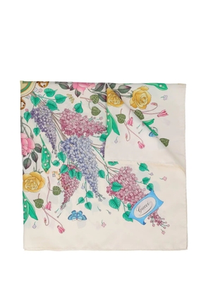 Gucci Pre-Owned floral-pattern silk scarf - White