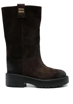 Miu Miu suede boots - Brown