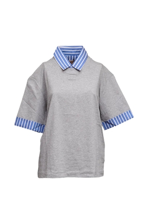 Nº21 contrast detail collared t-shirt - Grey