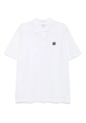 Maison Kitsuné bold fox head patch polo shirt - White