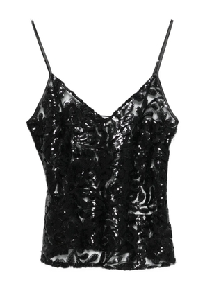 Golden Goose sequin v-neck top - Black