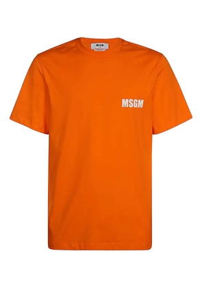 MSGM logo-print cotton T-shirt - Orange