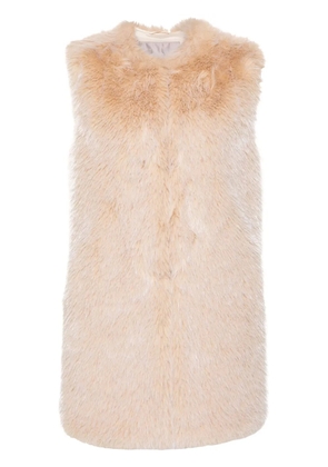 Herno collarless faux-fur gilet - Neutrals