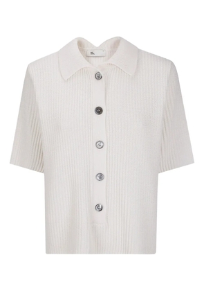 Sibel Saral short-sleeve ribbed polo top - White