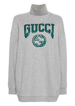 Gucci logo-patch cotton sweatshirt - Grey