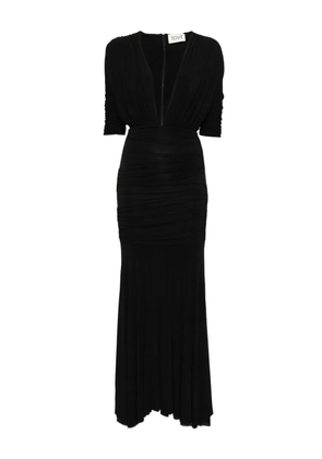 TOVE V-neck ruched dress - Black
