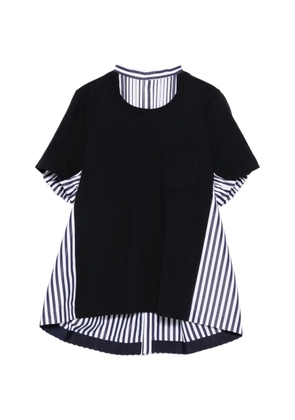 sacai stripe pocket T-shirt - Blue