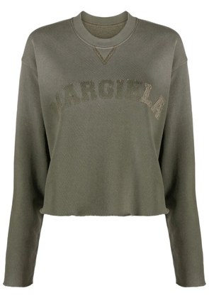 Maison Margiela logo-patch cropped sweatshirt - Green