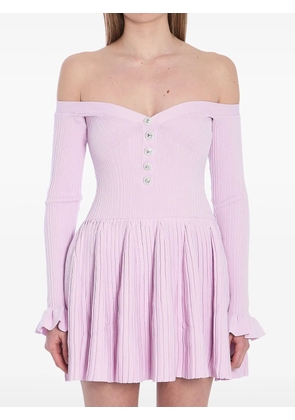 Self-Portrait ribbed mini dress - Pink