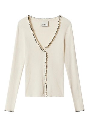ISABEL MARANT x Izae ruffled trim cardigan - Neutrals