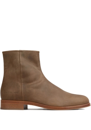 Common Projects waxed suede side-zip boots - Brown