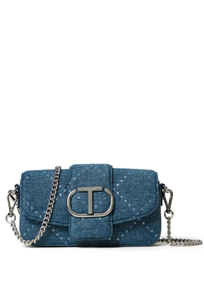TWINSET Oval T denim cross body bag - Blue