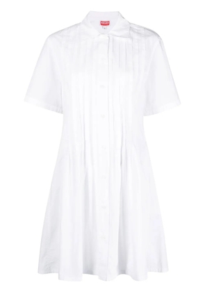 Kenzo pintuck short-sleeve dress - White