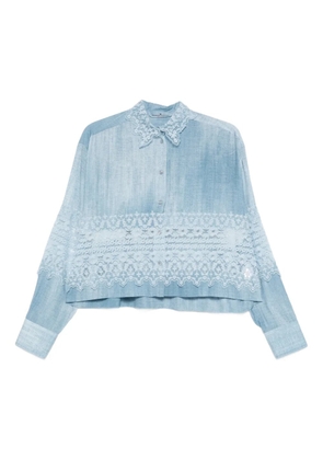 Ermanno Scervino lace collared shirt - Blue