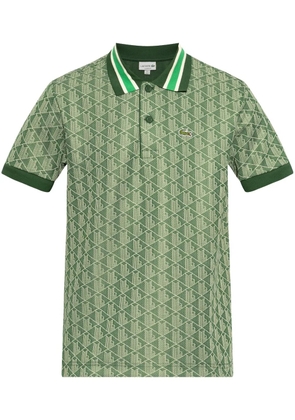 Lacoste patterned-jacquard polo shirt - Green
