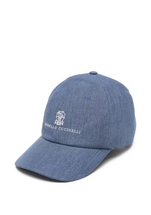 Brunello Cucinelli logo baseball cap - Blue