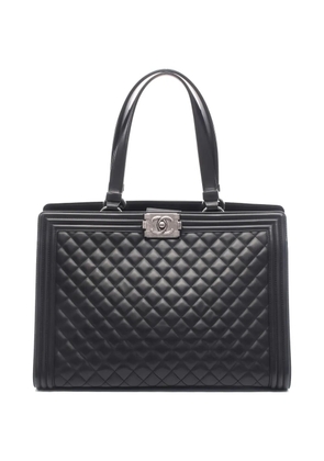 CHANEL Pre-Owned 2015 matelasse leather tote bag - Black