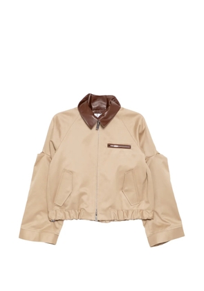 sacai cut-out collared jacket - Neutrals