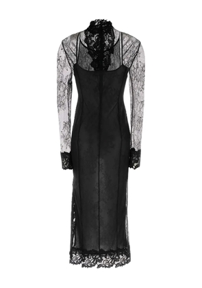 Blumarine lace mock-neck midi dress - Black
