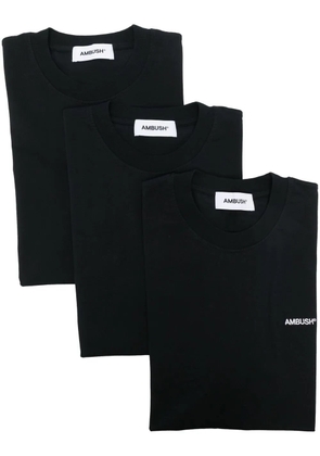 AMBUSH logo-embroidered T-shirt set (set of three) - Black