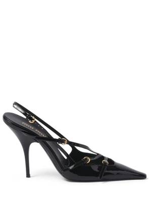 Miu Miu 105mm buckle-embellished slingback pumps - Black