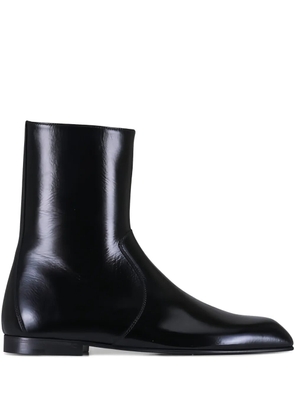 KHAITE Colt ankle zip leather boots - Black