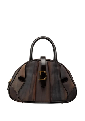 Christian Dior Pre-Owned 2001 Mini Printed Nylon Double Saddle Bowler Bag handbag - Brown