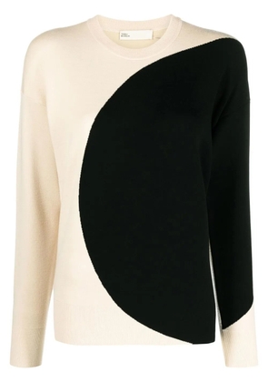 Tory Burch two-tone crew-neck jumper - Black