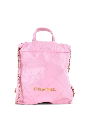 CHANEL Pre-Owned 22 Chain Quilted Calfskin Medium backpack - Pink